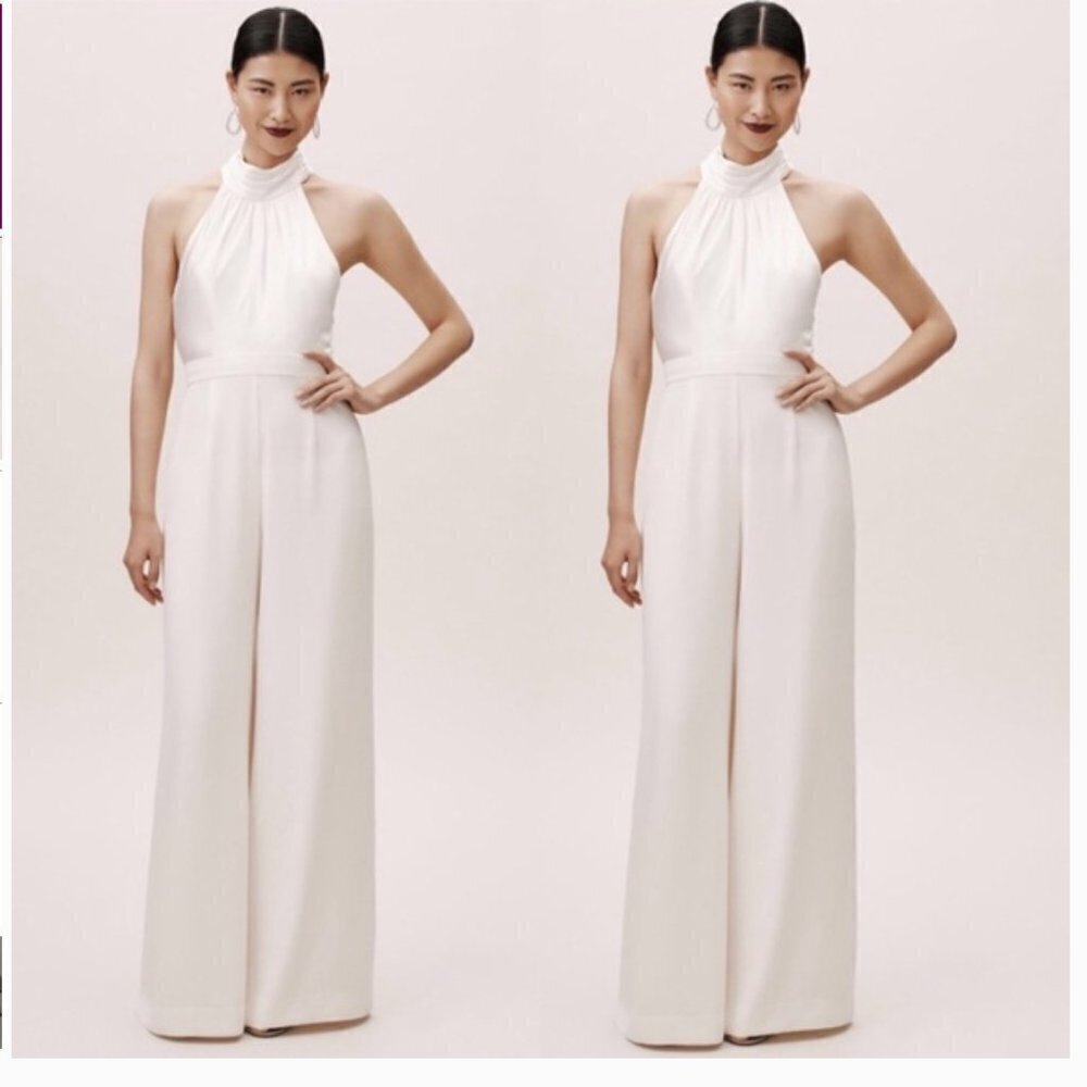 Anthropologie BHLDN White Jill Stuart Jumpsuit Size 4 NWT JB - Picture 2 of 10